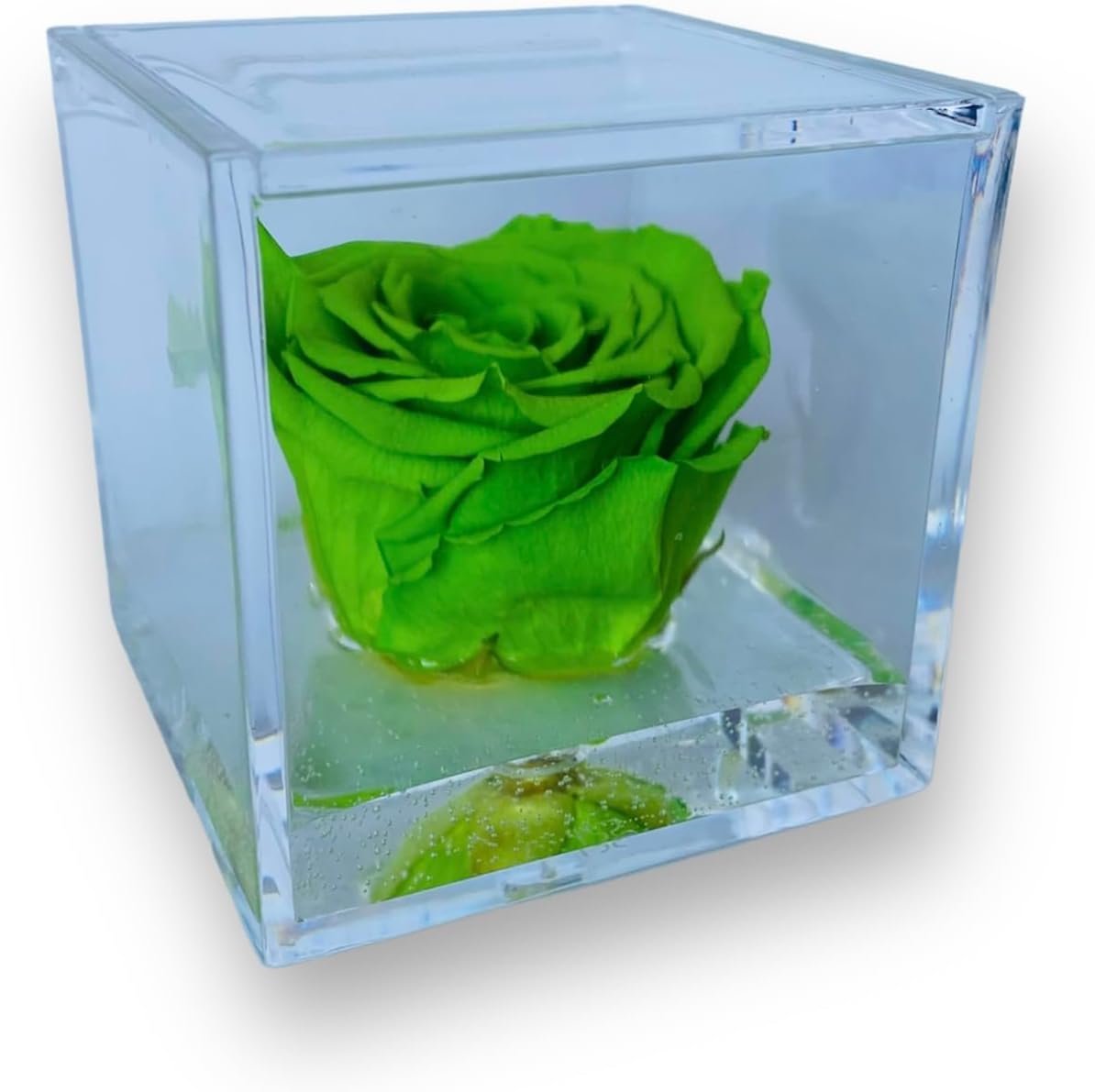 PREMIUM ROSE - Cubo Rosa Stabilizzata Rossa Profumata 8cm con Marmo di Carrara - Rosa Eterna Stabilizzata Rossa Idea per San